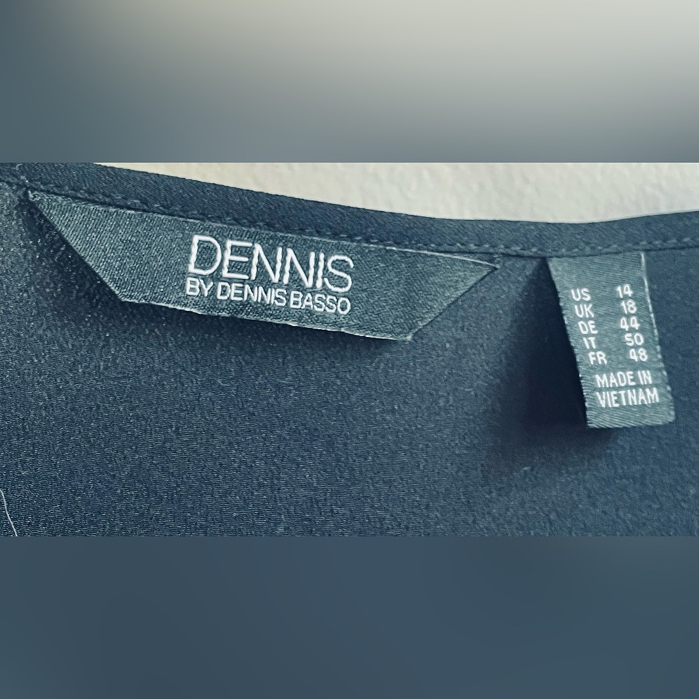 Dennis Basso Black Draped Top Size 14 - Picture 4 of 6